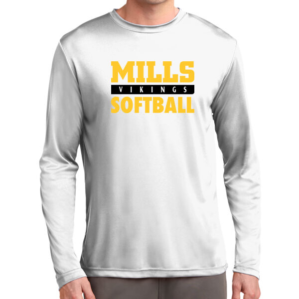 Mills Softball Long Sleeve White PosiCharge Competitor Tee Thumbnail