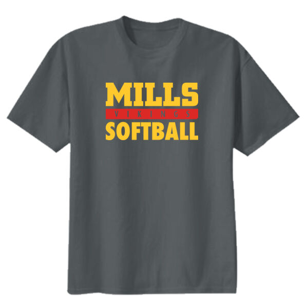 Mills Softball Youth D.Heather Heavy Cotton 100% Cotton T Shirt Thumbnail