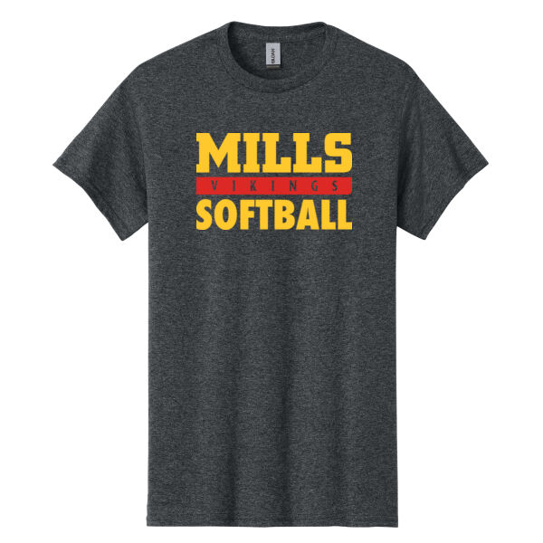 Mills Softball D.Heather Heavy Cotton 100% Cotton T Shirt Thumbnail
