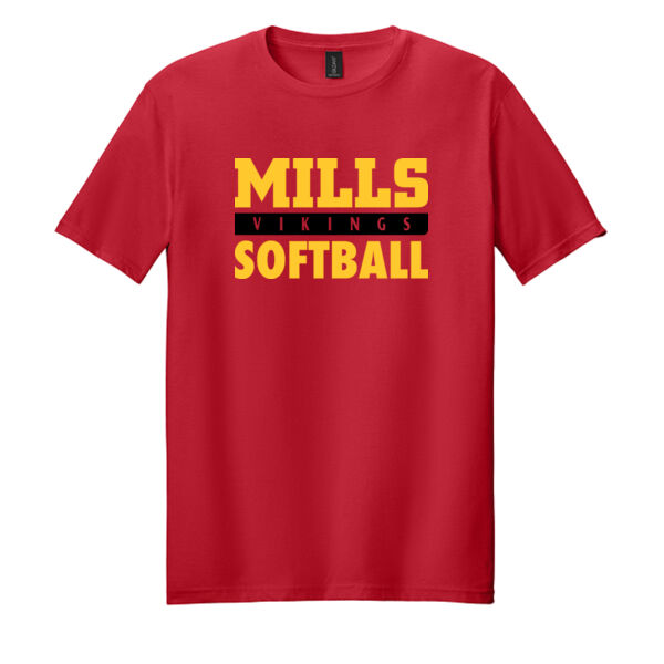 Mills Softball Red Softstyle T Shirt Thumbnail