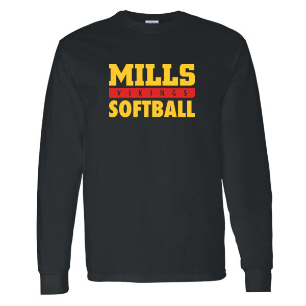 Mills Softball Black Heavy Cotton 100% Cotton Long Sleeve T Shirt Selecte Thumbnail