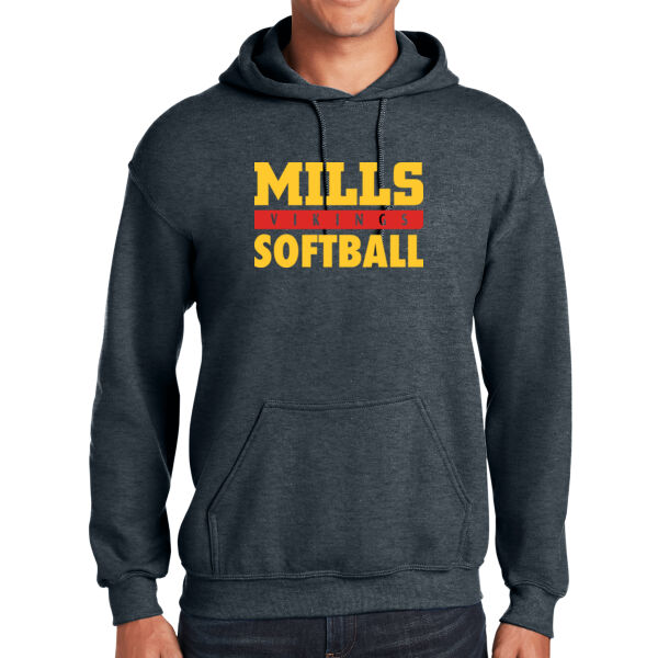 Mills Softball D.Heather Heavy Blend Hooded Sweatshirt Thumbnail
